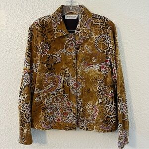 New Direction Leopard Cheetah Paisley Print Women’s Jacket